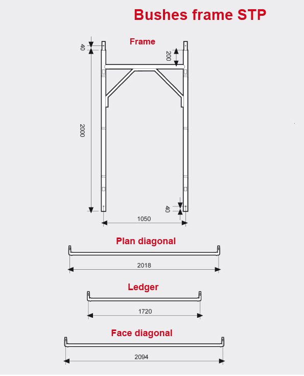 Bushes frame scaffolding STP