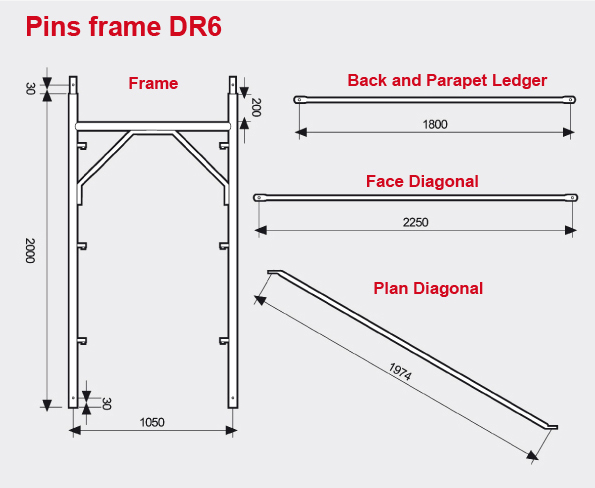 Pins frame DR6