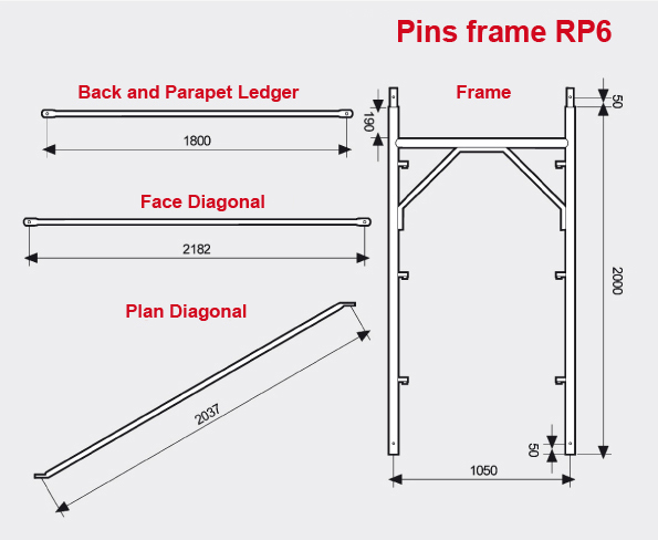 Pins frame scaffolding RP6