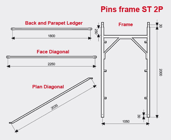 Pins frame ST 2P