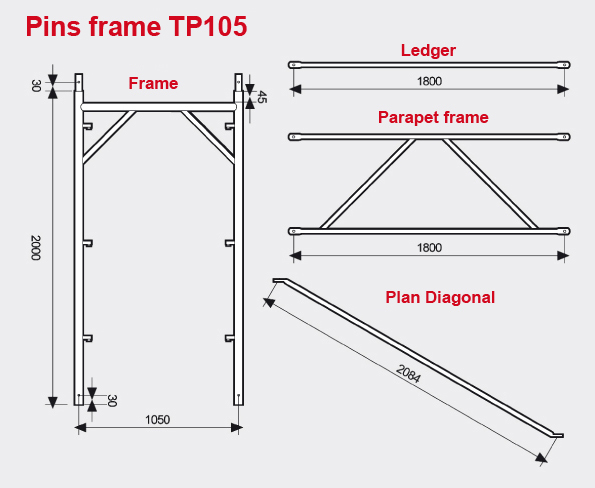 Pins frame TP105